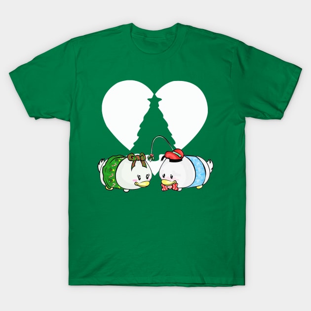 Tsum Tsum Mistletoe - Donald and Daisy T-Shirt by PinklyBee